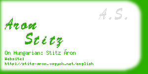 aron stitz business card